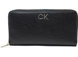 Portafoglio Donna Ck Calvin Klein Articolo K60K609482 Re Lock Slim Z/A Wallet Lg Pbl Cm 19 X 10 X 2 (Circa), Bax Black / Nero, Unica - One Size, Poliestere 51%,Poliuretano 49%