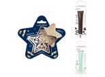 Confezione Di Biscotti Star Relief + 2 Bastoncini Di Cioccolato Marrone E Verde