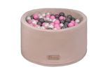 Piscina In Schiuma Flumi 90X40 Cm Con 200 Palline ∅7 Cm – Beige + Palline Rosa