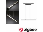 Urail Led Ciondolo Lento Smart Home Zigbee 100Cm 3X1800Lm 3X13,5W Tunable White Dimmerabile 230V Nero Opaco