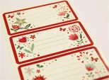 12 Etichette Per La Scuola - Rettangolo - Fiori E Cuori - Brillantini