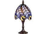 Casa Padrino Luxury Tiffany Stool Lamp Multicolore Ø 15 X H. 29 Cm - Lampada Da Tavolo Tiffany - Lampada Da Scrivania Tiffany - Luci Tiffany - Luci - Interni