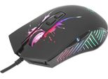 Manhattan Rgb Led Mouse Ottico Usb Da Gioco USB-A, Cablato, Sette Pulsanti Più Rotella Del Mouse, 7200 Dpi, Illuminazione Led, Nero (190220)