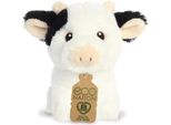 Aurora, 35072, Mini Mucca Eco Nation, 13 Cm, Peluche, Bianco E Nero