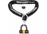 Vinz Trivor Lucchetto A Catena ø11Mm | Art 4 | Lucchetto Moto Catena Ciclomotore | Lucchetto Moto Sicuro Scooter & E-Scooter & Lucchetto Blindato | 120 - 300 Cm X (150Cm)