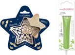Kit Di Biscotti Star Relief + Bastoncino Di Cioccolato Verde Chiaro