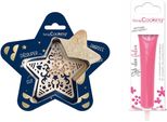 Kit Di Biscotti Star Relief + Bastoncino Di Cioccolato Fucsia