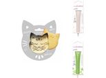 Confezione Di Biscotti Con Rilievo Di Gatto + 2 Bastoncini Di Cioccolato Bianco E Verde