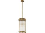 Casa Padrino Lampada A Sospensione In Ottone Antico Ø 27,5 X H. 49 Cm - Lampada A Sospensione Con Paralume Rotondo In Vetro - Lampada A Sospensione Per Soggiorno - Luci - Qualità