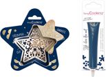 Kit Di Biscotti Star Relief + Bastoncino Di Cioccolato Blu Notte