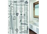 Msv Tenda Da Doccia Premium In Tessuto Antimuffa - Antibatterica, Lavabile, 100% Impermeabile - Poliestere, Grigio "Idea"" 180X200Cm - Spain"
