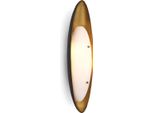 Casa Padrino Lampada Da Parete In Ottone Antico/Bianco 16 X 13 X H. 59 Cm - Lampada Da Parete Per Soggiorno Con Paralume In Vetro - Illuminazione - Qualità Lusso