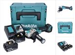 Makita Dga 521 RTX1J Smerigliatrice Angolare A Batteria 18 V 125 Mm X-LOCK Brushless + 2X Batteria Ricaricabile 5,0 Ah + Caricabatterie + Makpac
