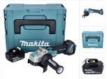 Makita Dga 521 T1X1J Smerigliatrice Angolare A Batteria 18 V 125 Mm X-LOCK Brushless + 1X Batteria Ricaricabile 5,0 Ah + Makpac - Senza Caricabatterie
