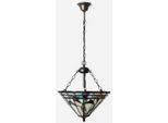 Casa Padrino Lampada A Sospensione Tiffany Multicolore Ø 40 Cm - Lampada A Sospensione Tiffany Art Deco - Lampada A Sospensione Per Soggiorno - Lampada A Sospensione Decorativa - Luci Tiffany - Luci Art Deco