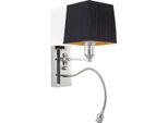 Casa Padrino Applique Argento / Nero 14 X 25 X H. 30,5 Cm - Lampada Da Parete Con Luce Led Orientabile - Luci Per Hotel - Luci - Lampade Da Parete - Qualità Lusso