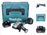 Makita Dga 521 G1X1J Smerigliatrice Angolare A Batteria 18 V 125 Mm X-LOCK Brushless + 1X Batteria Ricaricabile 6,0 Ah + Makpac - Senza Caricabatterie