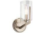 Lampada Da Parete Cromata Con Paralume Cilindrico In Vetro Nye 1Xe14 40W Quintiesse
