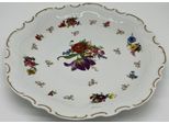 Casa Padrino Piatto In Porcellana Barocca Bianca / Multicolore / Oro Ø 33 Cm - Piatto Di Porcellana - Accessori In Porcellana Barocca - Porcellana Di Reichenbach - Qualità - Germany