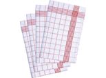 Strofinaccio Karlowsky 50 X 70 Cm Con Appendino 10 Pezzi/Confezione Cotone Rosso/Bianco