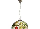 Casa Padrino Lampada A Sospensione Tiffany Multicolore Ø 40 X H. 97 Cm - Lampada A Sospensione Tiffany Art Deco - Lampada A Sospensione Per Soggiorno - Lampada A Sospensione Decorativa - Luci Tiffany - Luci Art Deco