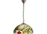 Casa Padrino Lampada A Sospensione Tiffany Multicolore Ø 40 X H. 87 Cm - Lampada A Sospensione Tiffany Art Deco - Lampada A Sospensione Per Soggiorno - Lampada A Sospensione Decorativa - Luci Tiffany - Luci Art Deco