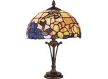 Casa Padrino Luxury Tiffany Table Lamp Multicolore Ø 25 X H. 47 Cm - Lampada Tiffany Da Tavolo - Lampada Tiffany Da Sgabello - Luci Tiffany - Interni - Luci