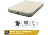 Lettino Gonfiabile Intex - 2 Persone - 152 X 203 X 25 Cm - Beige + Pompa Elettrica Intex - 650 Litri/Min + Lenzuolo Di Ricambio Antracite + Kit Di Riparazione