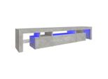 Mobile Tv Con Luci Led Grigio Cemento 215X36,5X40 Cm