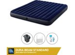 Letto Gonfiabile Intex - 2 Persone - 183 X 203 X 25 Cm - Blu + Pompa Elettrica Intex - 650 Litri/Min + Lenzuola Bianche + Kit Di Riparazione