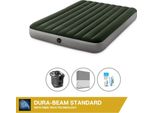 Letto Ad Aria Intex - 2 Persone - 152 X 203 X 25 Cm - Verde - Con Pompa + Lenzuola Antracite + Set Di Riparazione
