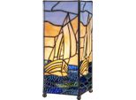 Casa Padrino Luxury Tiffany Stool Lamp Multicolore 11 X 11 X H. 27 Cm - Lampada Da Tavolo Tiffany - Lampada Da Scrivania Tiffany - Luci Tiffany - Interni - Luci