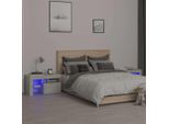 Comodini 2 Pezzi Con Luci Led Grigio Cemento 70X36,5X40 Cm