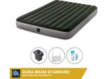 Letto Gonfiabile Intex - 2 Persone - 152 X 203 X 25 Cm - Verde + Pompa Elettrica Intex - 650 Litri/Min + Lenzuola Bianche + Kit Di Riparazione