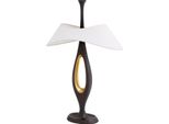 Casa Padrino Lampada Da Tavolo Canna Di Fucile / Ottone / Bianco 41,5 X H. 63 Cm - Lampada Da Tavolo In Ottone Con Paralume - Lampade Da Tavolo - Illuminazione - Mobili - Interni
