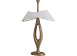 Casa Padrino Lampada Da Tavolo Ottone Vintage / Bianco 41,5 X H. 63 Cm - Lampada Da Tavolo In Ottone Con Paralume - Lampade Da Tavolo - Illuminazione - Mobili - Interni