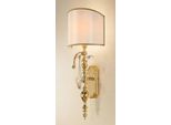 Casa Padrino Lampada Da Parete Barocca In Cristallo Oro/Avorio 20 X 15 X H. 55 Cm - Magnifica Lampada Da Parete In Stile Barocco - Luci Barocche - Nobile E Magnifica - Qualità - Italy