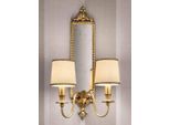 Casa Padrino Lampada Da Parete Barocca Doppia Con Specchio Oro/Avorio 35 X 18 X H. 60 Cm - Magnifica Lampada Da Parete In Stile Barocco - Luci Barocche - Qualità Lussuosa - Italy