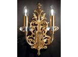 Casa Padrino Lampada Da Parete Barocca In Cristallo Oro 22 X 12 X H. 33 Cm - Magnifica Lampada Da Parete In Stile Barocco - Luci Barocche - Nobile E Magnifica - Qualità - Italy
