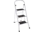 5Five Simply Smart Trittleiter Mit 3 Stufen, Stufentritt, Stahl, Pe-Kunststoff, Hellgrau, 105 Cm, 117089