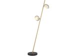 Casa Padrino Lampada Da Terra Ottone Antico / Bianco / Nero Ø 26 X H. 150 Cm - Lampada Da Terra Orientabile Con Base In Marmo - Lampade Da Terra - Luci - Mobili - Arredamento