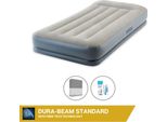 Intex Airbed - 1 Persona - 99 X 191 X 30 Cm - Grigio - Con Pompa Incorporata, Lenzuolo Antracite E Kit Di Riparazione