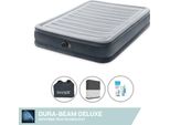 Intex Airbed - 2 Persone - 137 X 191 X 33 Cm - Grigio - Con Pompa Incorporata, Lenzuolo Nero E Kit Di Riparazione