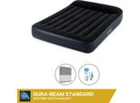 Letto Ad Aria Intex - 2 Persone - 137 X 191 X 25 Cm - Blu - Con Pompa Incorporata, Lenzuolo Antracite E Kit Di Riparazione