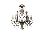 Casa Padrino Lampadario Barocco In Cristallo Bronzo/Oro Antico Ø 81 X H. 104 Cm - Magnifico Lampadario In Stile Barocco - Lampadario Da Salotto E Da Hotel - Mobili Barocchi - Illuminazione Barocca
