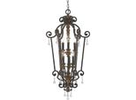 Casa Padrino Lampadario Barocco In Cristallo Bronzo/Oro Antico Ø 52 X H. 105 Cm - Magnifico Lampadario In Stile Barocco - Lampadari Per Soggiorni E Hotel - Mobili Barocchi - Luci Barocche
