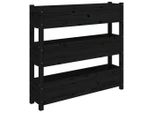 Vidaxl Fioriera Nera 112X25X104,5 Cm In Legno Di Pino Massiccio