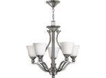 Casa Padrino Lampadario Art Deco Argento / Bianco Ø 61 X H. 62,5 Cm - Lampadario Rotondo In Metallo Con Paralumi In Vetro - Lampadario Da Salotto - Luci Art Deco - Luci