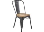 Sedie Bolero Bistro In Acciaio Con Sedile In Legno Grigio (4 Pezzi)