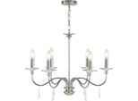 Casa Padrino Lampadario Liberty In Cristallo Argento Ø 71 X H. 51 Cm - Lampadario Rotondo In Metallo - Lampadario Da Salotto Barocco & Liberty - Illuminazione Barocca & Liberty